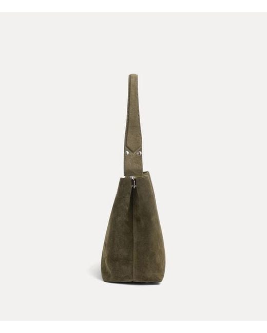 Vivienne Westwood Natural Lottie Small Shoulder Bag Suede Leather