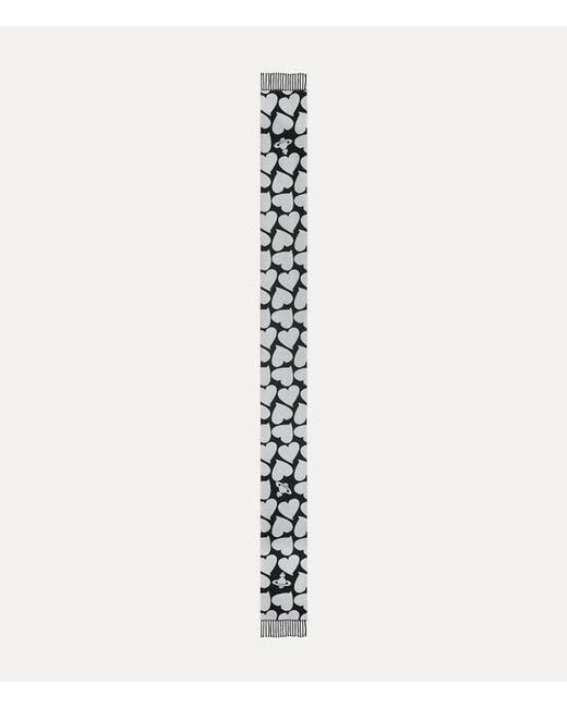 Vivienne Westwood White Thin Scarf Happy Hippy Hearts