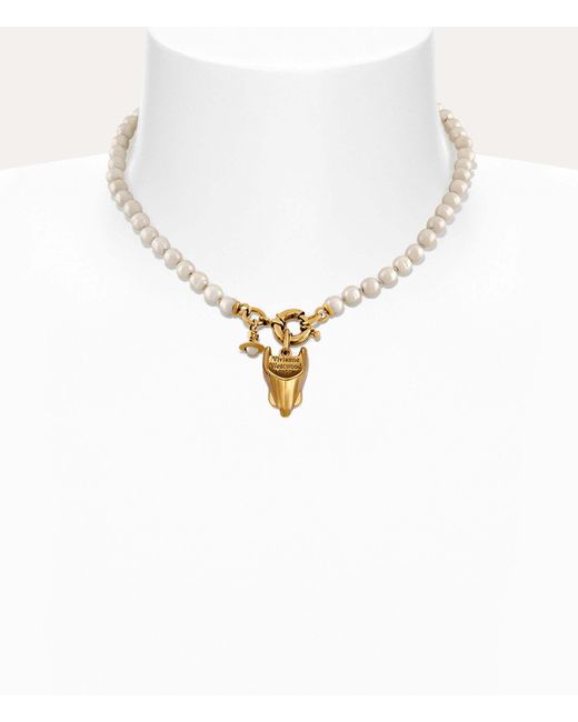 Vivienne Westwood White Corset Pearl Necklace