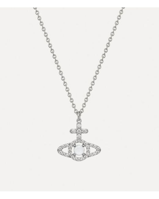 Vivienne Westwood White Olympia Cubic Zirconia Pendant Necklace Cubic Zirconia