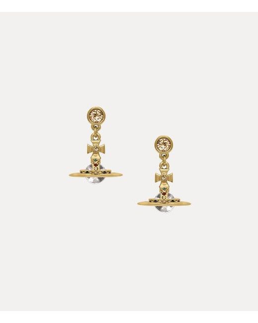 Vivienne Westwood Natural New Petite Orb Earrings Swarovski Crystals