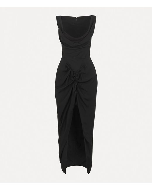 Vivienne Westwood Long Panther Dress Recycled Polyester Black 38 Women