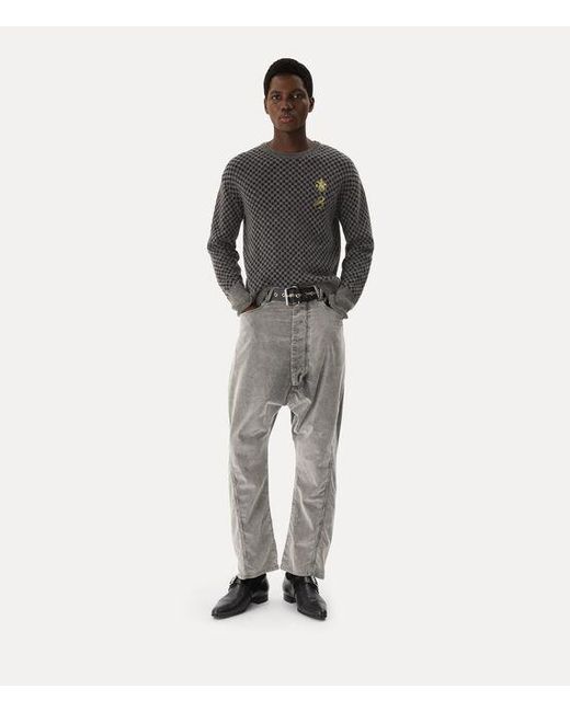 Vivienne Westwood Gray Checkmate Jumper Alpaca Cotton Blend for men