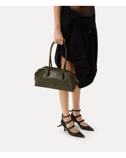 Vivienne Westwood Green Shirley Small Holdall Suede Leather