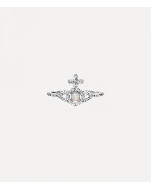 Vivienne Westwood White Olympia Ring Stainless Steel