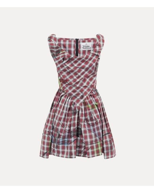 Vivienne Westwood Purple Mini Sunday Dress Printed Check