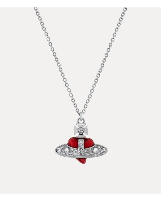 Vivienne Westwood White New Diamante Heart Pendant Necklace Cubic Zirconia