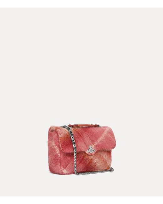 Vivienne Westwood Red Anita Medium Shoulder Bag Tartan Mohair