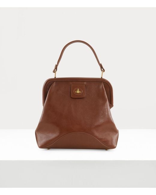 Vivienne Westwood Abbey Frame Handbag Leather in Brown | Lyst UK