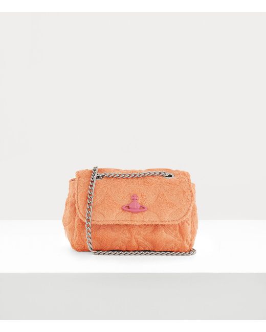Vivienne Westwood Orange Towelling Small Purse With Ch