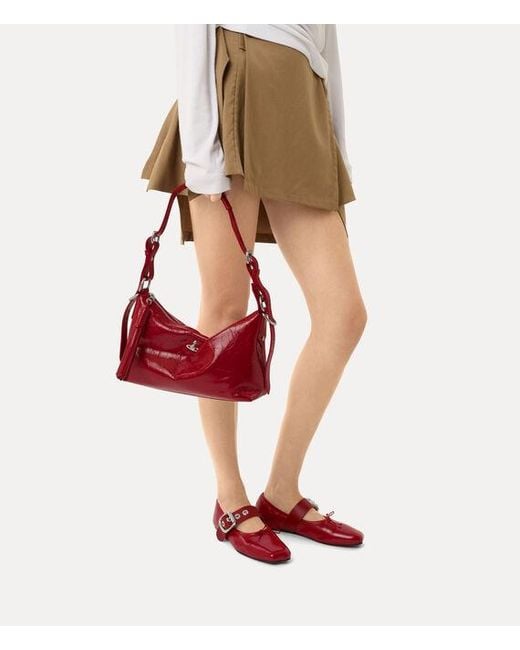 Vivienne Westwood Red Emma Shoulder Bag Naplak Leather