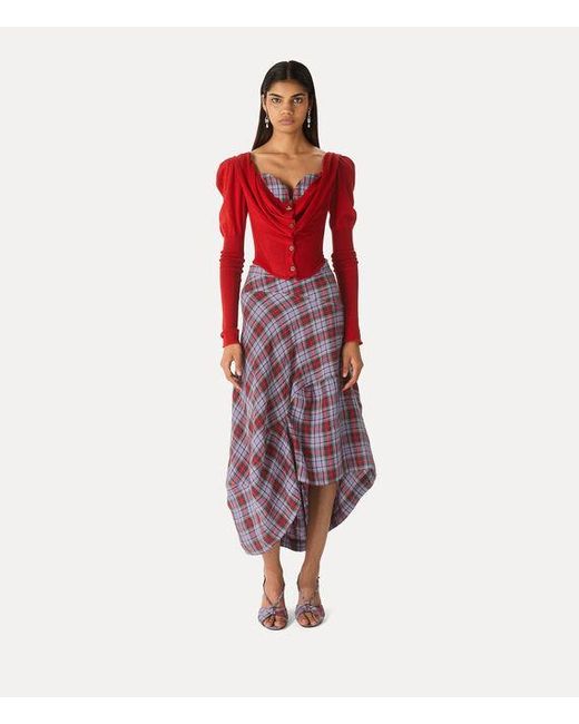 Vivienne Westwood Red Bea Corset Cardigan Merino Wool Silk