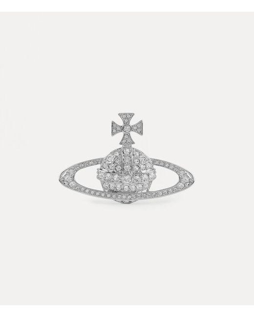 Vivienne Westwood White Bas Relief Brooch Cubic Zirconia