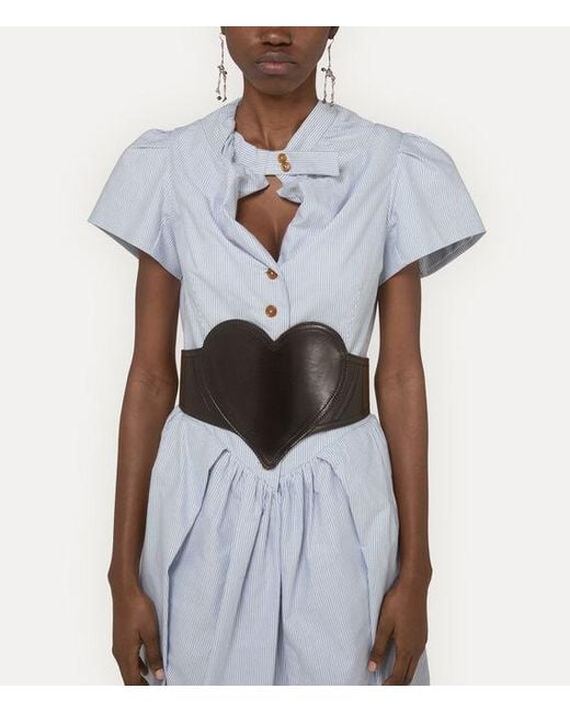 Vivienne Westwood Black Heart Corset Belt Shiny Leather