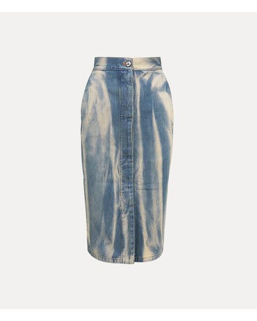 Vivienne Westwood Blue Trouser Skirt Bleach Denim