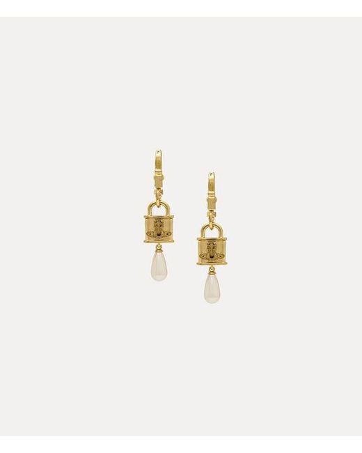 Vivienne Westwood White Celestia Small Earrings Pearls