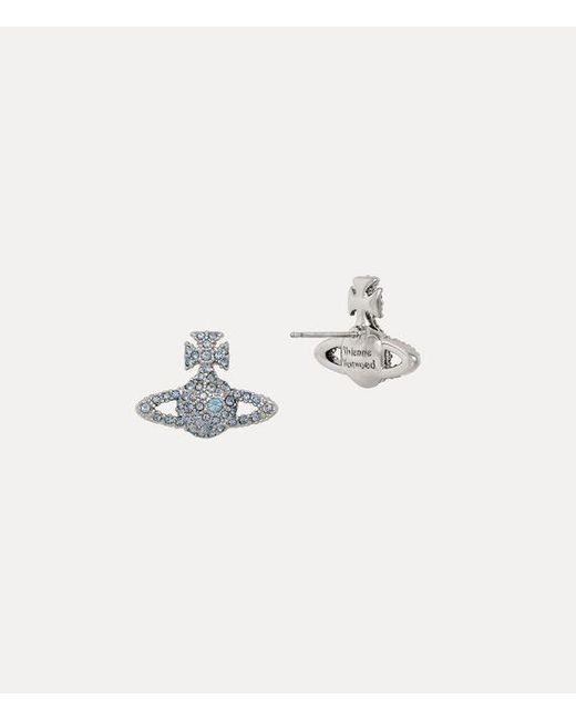 Vivienne Westwood White Grace Bas Relief Stud Earrings Brass