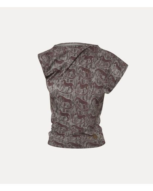Vivienne Westwood Gray Hebo Top Printed Co Jersey