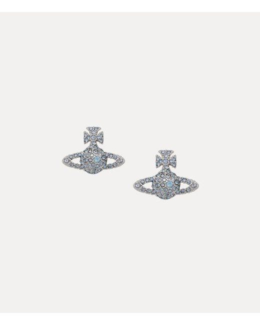 Vivienne Westwood White Grace Bas Relief Stud Earrings Brass