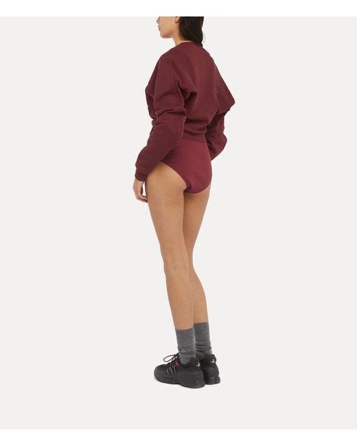 Vivienne Westwood Red Cropped Pourpoint Sweatshirt Loopback Org Felpa Tartan