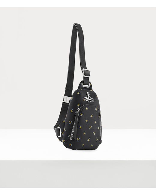 Vivienne Westwood White Sling Bag Printed Neoprene Black-baby-orbs