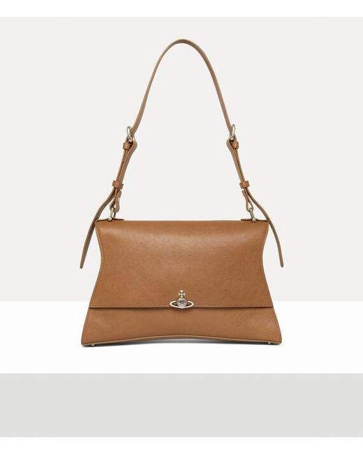 Vivienne Westwood Brown Bianca Medium Shoulder Bag Supple Leather