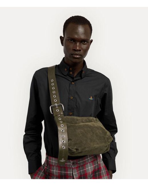 Vivienne Westwood Natural Maxime Small Shoulder Bag Suede Leather