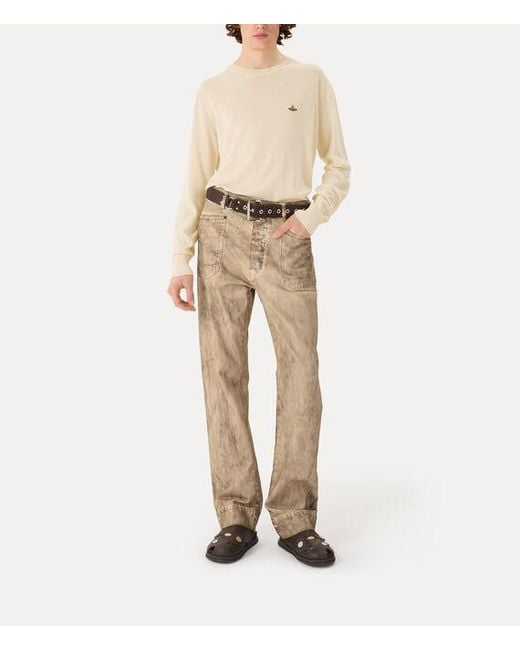 Vivienne Westwood Natural Alex Round Neck Sweater Mako' Cotton for men