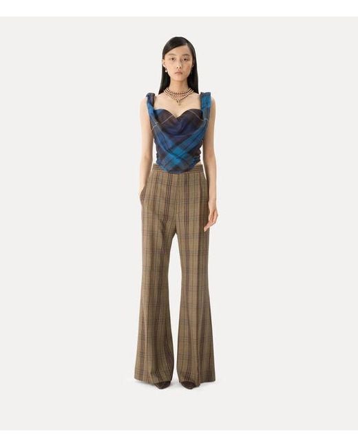 Vivienne Westwood Blue Sunday Corset Top Buchanan Tartan Wool