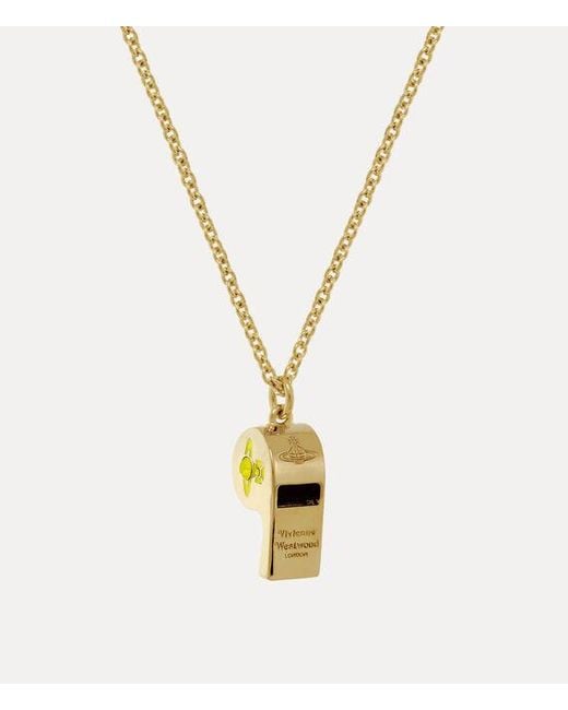 Vivienne Westwood Metallic Whistle Long Pendant Necklace