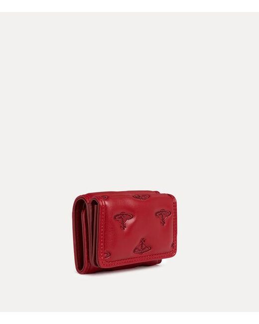 Vivienne Westwood Red Trifold Wallet Multi Orb Soft Pu