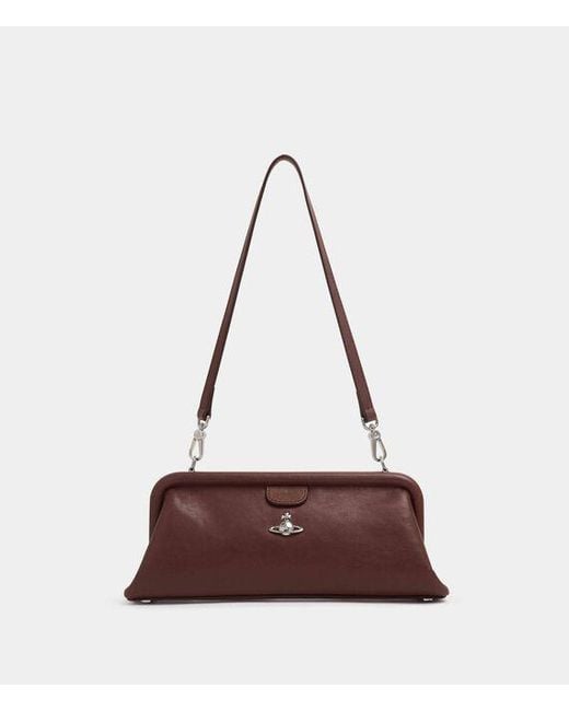 Vivienne Westwood Brown Jane Frame Purse Supple Leather