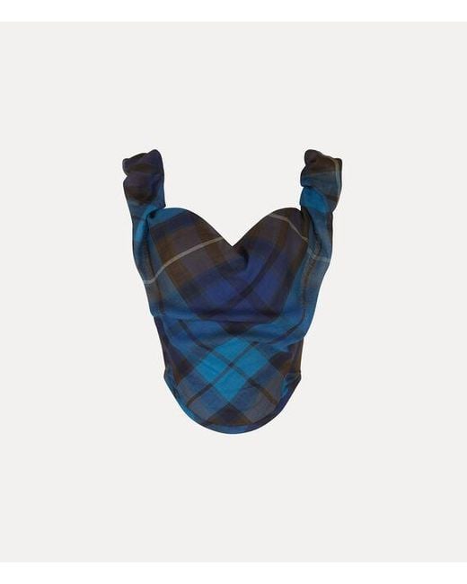 Vivienne Westwood Blue Sunday Corset Top Buchanan Tartan Wool