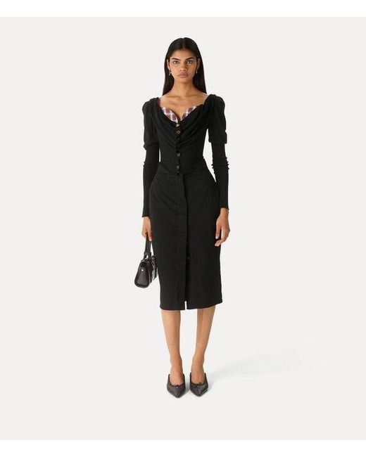 Vivienne Westwood Black Bea Corset Cardigan Merino Wool Silk