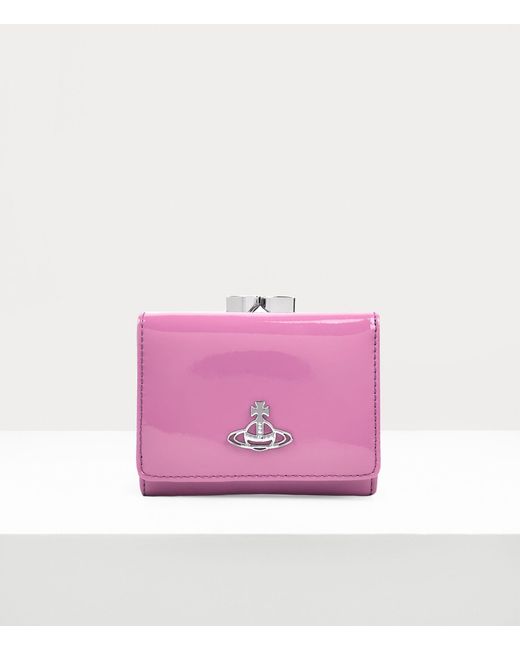 Vivienne Westwood Pink Shiny Patent Small Frame Wallet