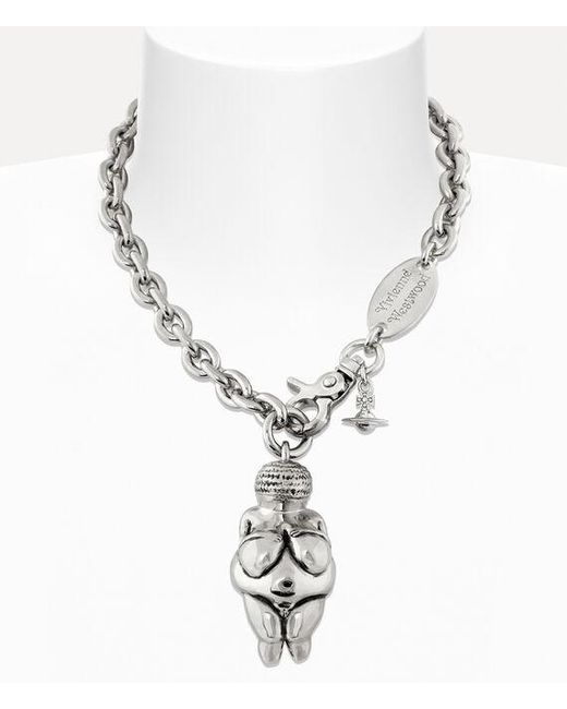 Vivienne Westwood White Venus Necklace Brass