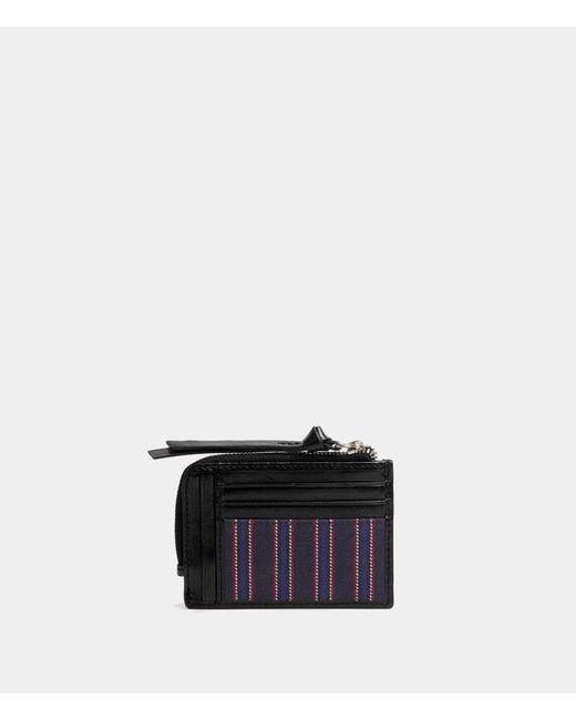 Vivienne Westwood Blue Card Holder With Zip Woven Stripe