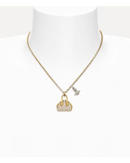 Vivienne Westwood Metallic Yasmine Pendant Necklace Brass