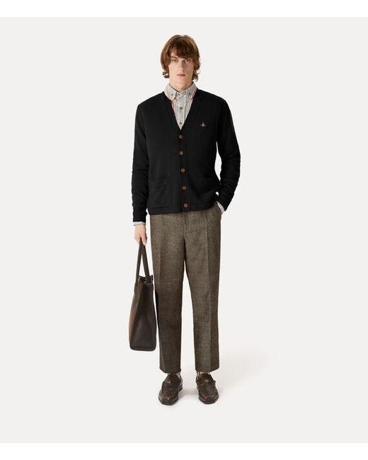 Vivienne Westwood Black Alex Cardigan Merino Wool Cashmere for men