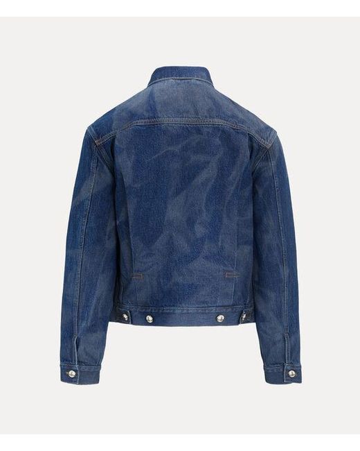 Vivienne Westwood Marlene Jacket Reflect Spray Denim in Blue