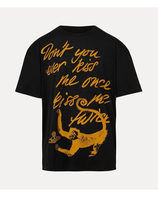 Vivienne Westwood Black Oversized Monkey T-Shirt Cotton