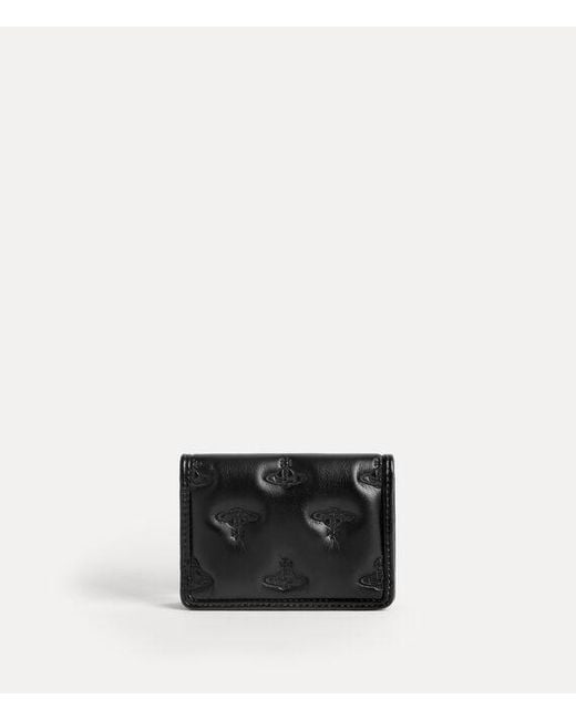 Vivienne Westwood Black Flap Card Holder Multi Orb Soft Pu