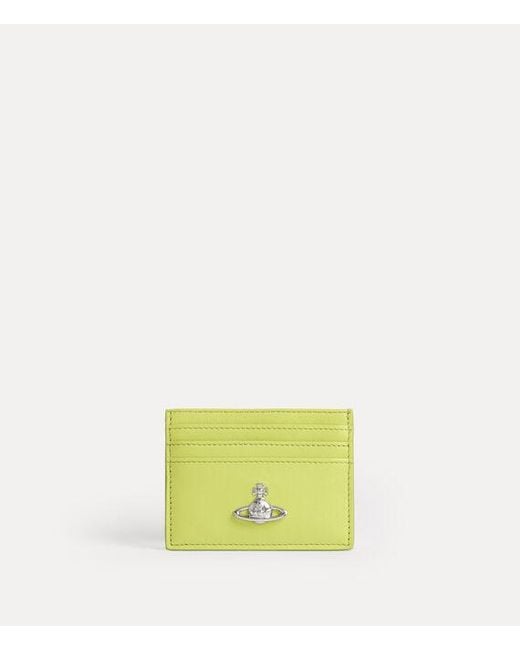 Vivienne Westwood Yellow Flat Card Holder Supple Leather