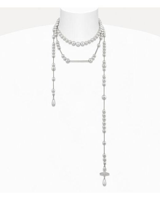 Vivienne Westwood White Broken Pearl Necklace