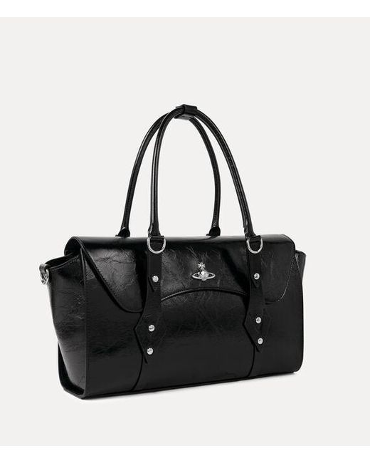 Vivienne Westwood Black Bettina Medium Handbag Naplak Leather
