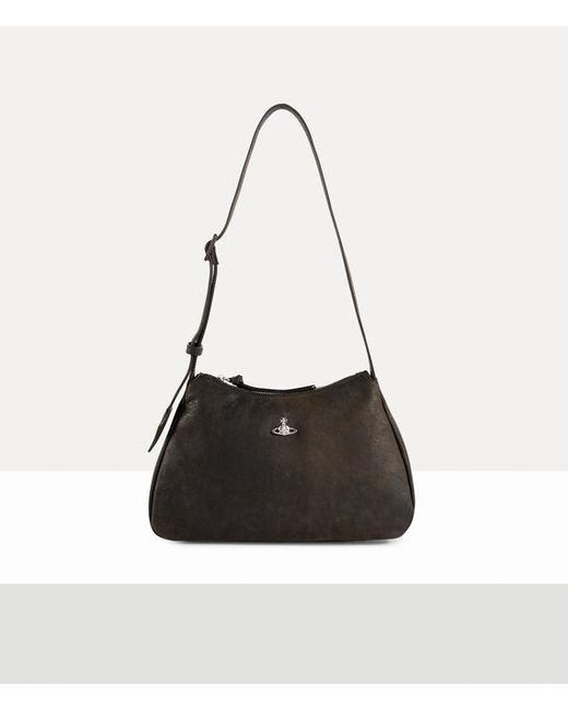Vivienne Westwood Black Kate Shoulder Phone Bag Leather