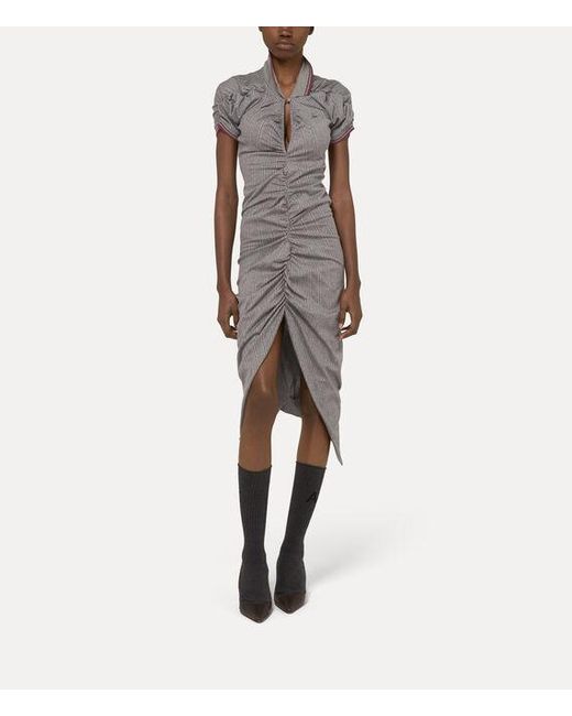 Vivienne Westwood Gray Pulling Dress Piquet Stripes