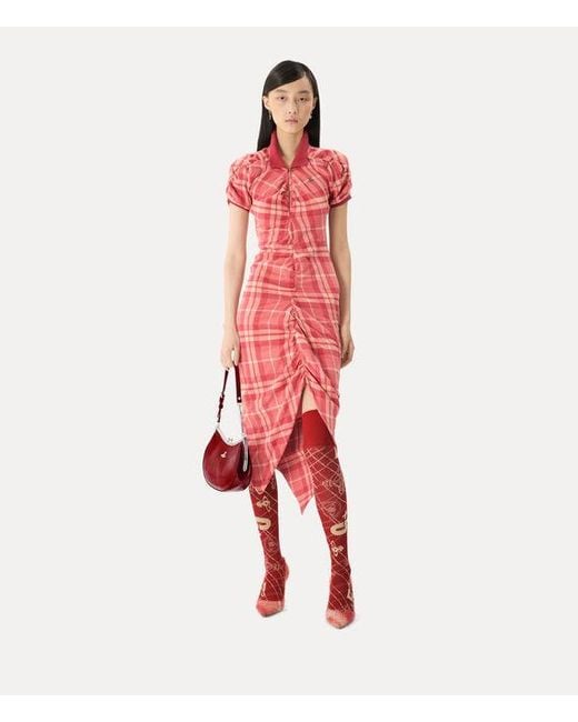 Vivienne Westwood Red Pulling Dress Tartan Piquet