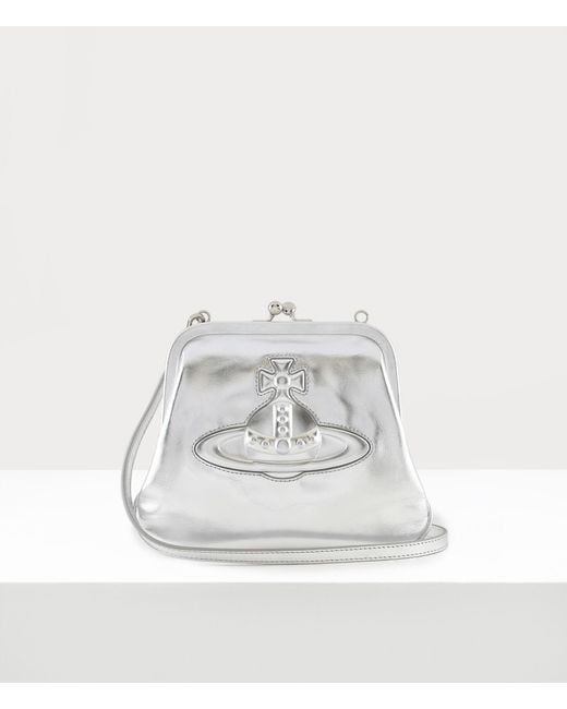 Vivienne Westwood Metallic Chelsea Vivienne's Clutch Bag Silver