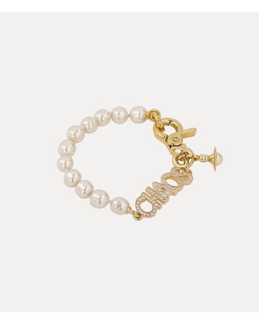 Vivienne Westwood Metallic Chaos Pearl Bracelet Pearl Cubic Zirconia